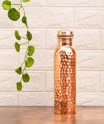 METALS BAZAR PURE COPPER HAMMERED BOTTLE 1000ML - Image 4
