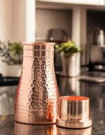 METALS BAZAR COPPER HAMMERED BEDROOM BOTTLE 950ml - Image 3