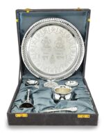 METALS BAZAR SILVER PLATED POOJA THALI SET