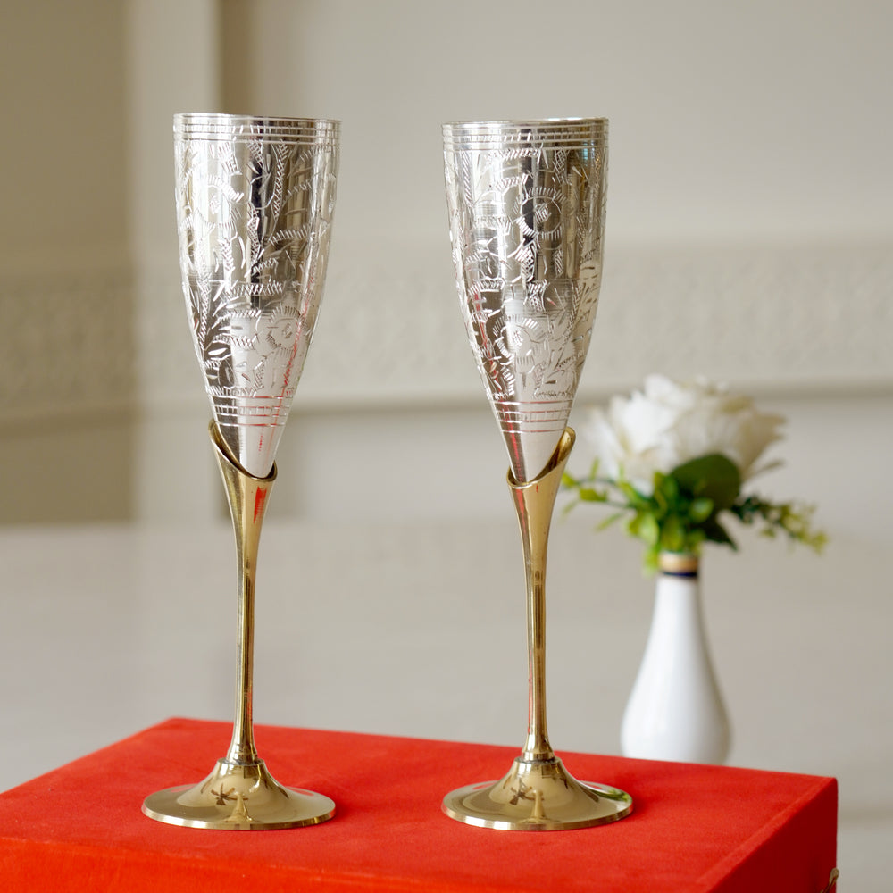 Silver plated wine set METALS BAZAR SILVER PLATED WINE GLASS WITH VELVET BOX - Image 1