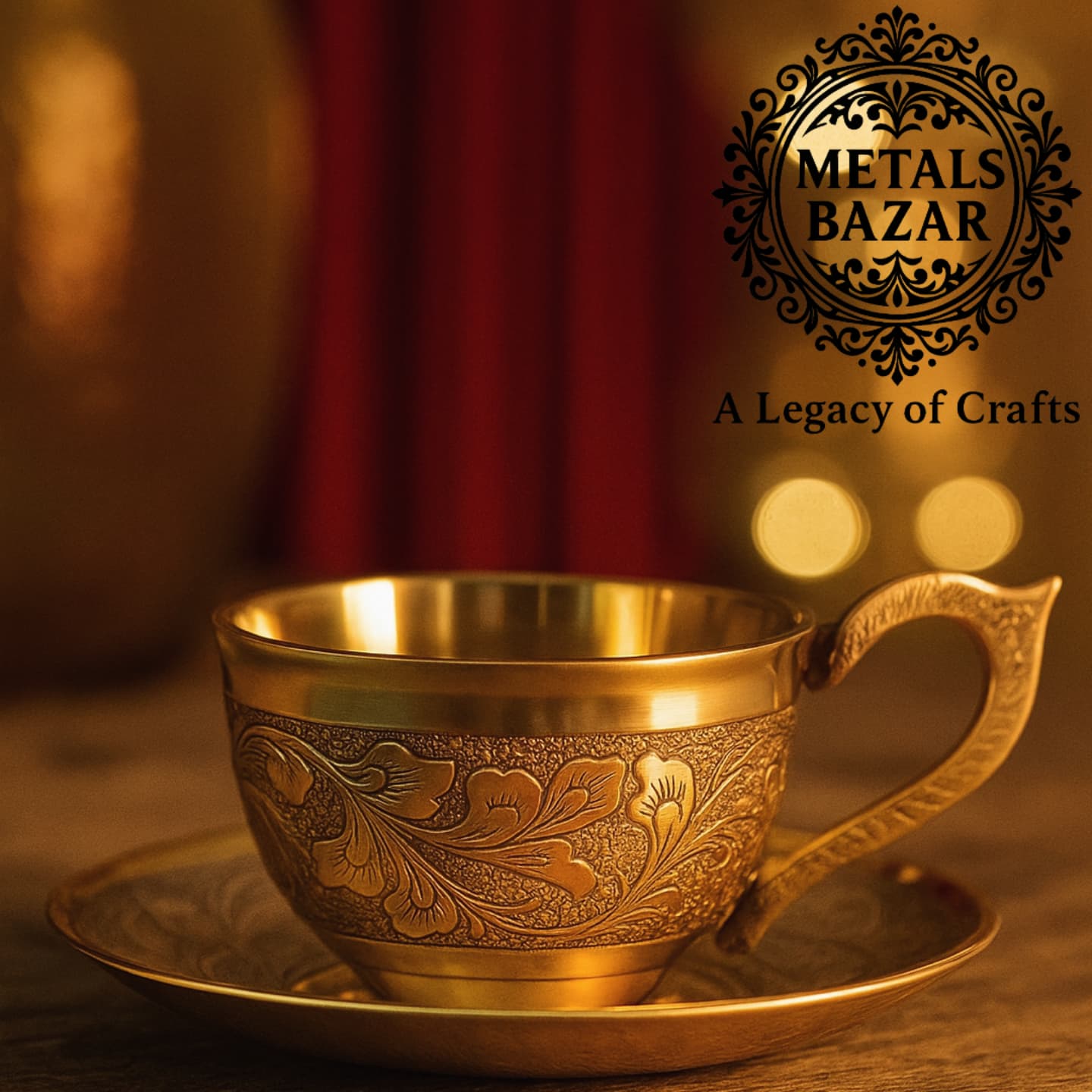 IMG_20250903_070106_647 METALS BAZAR PURE BRASS CUP and SAUCER SET 150ML - Image 2