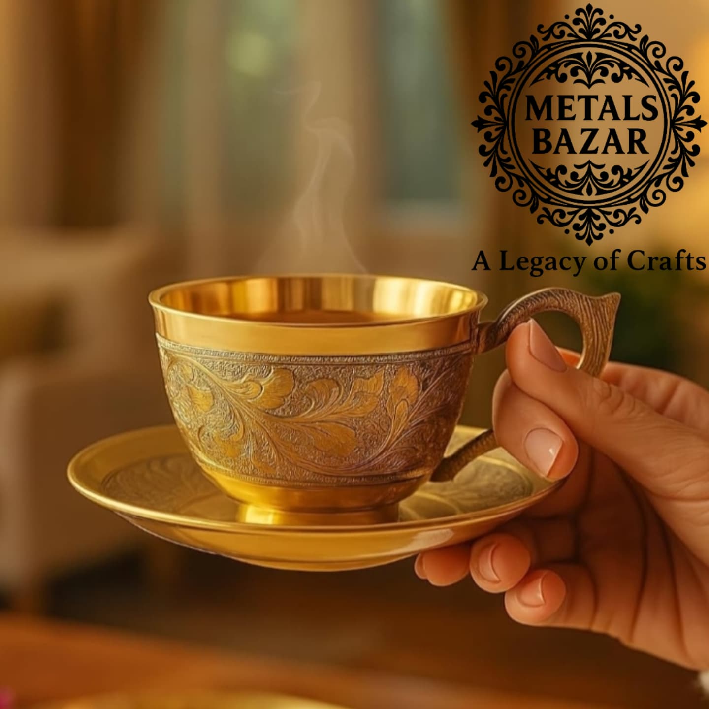 IMG_20250903_070106_720 METALS BAZAR PURE BRASS CUP and SAUCER SET 150ML - Image 3