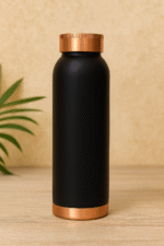 Pure Copper Water Bottle With Soft Matte Finish Color - 900ML -Black