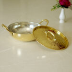 Pure Brass Hammered Kadhai with Lid & Tin lining- Durable & Stylish - Image 4